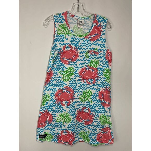 Simply Southern Women's Crab Tank Dress Beach Swimsuit Cover Up Multicolor M/L - Picture 1 of 7